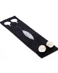 Wide cuff in onyx Stingray with white crown.