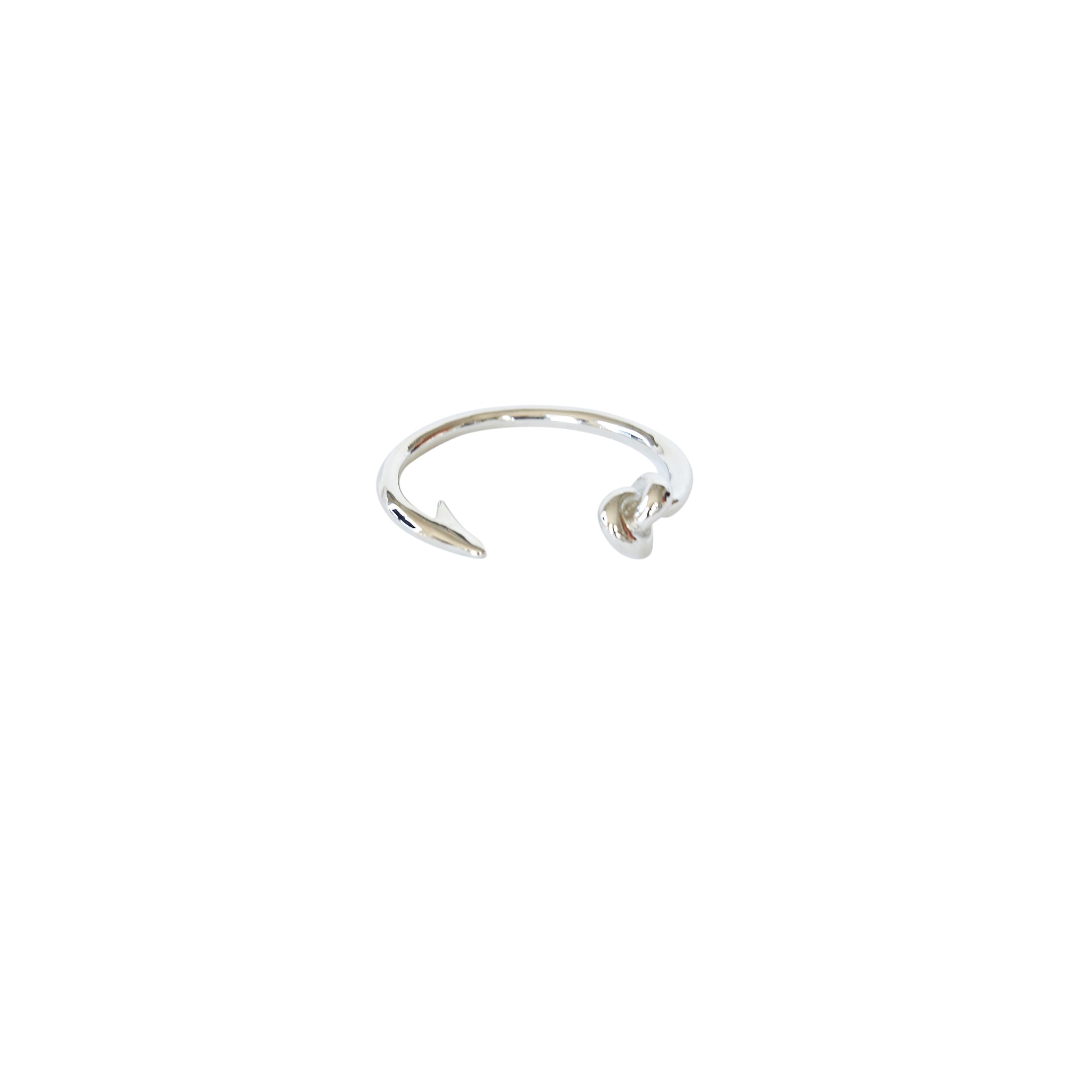 Hook and Knot Bangle in Silver