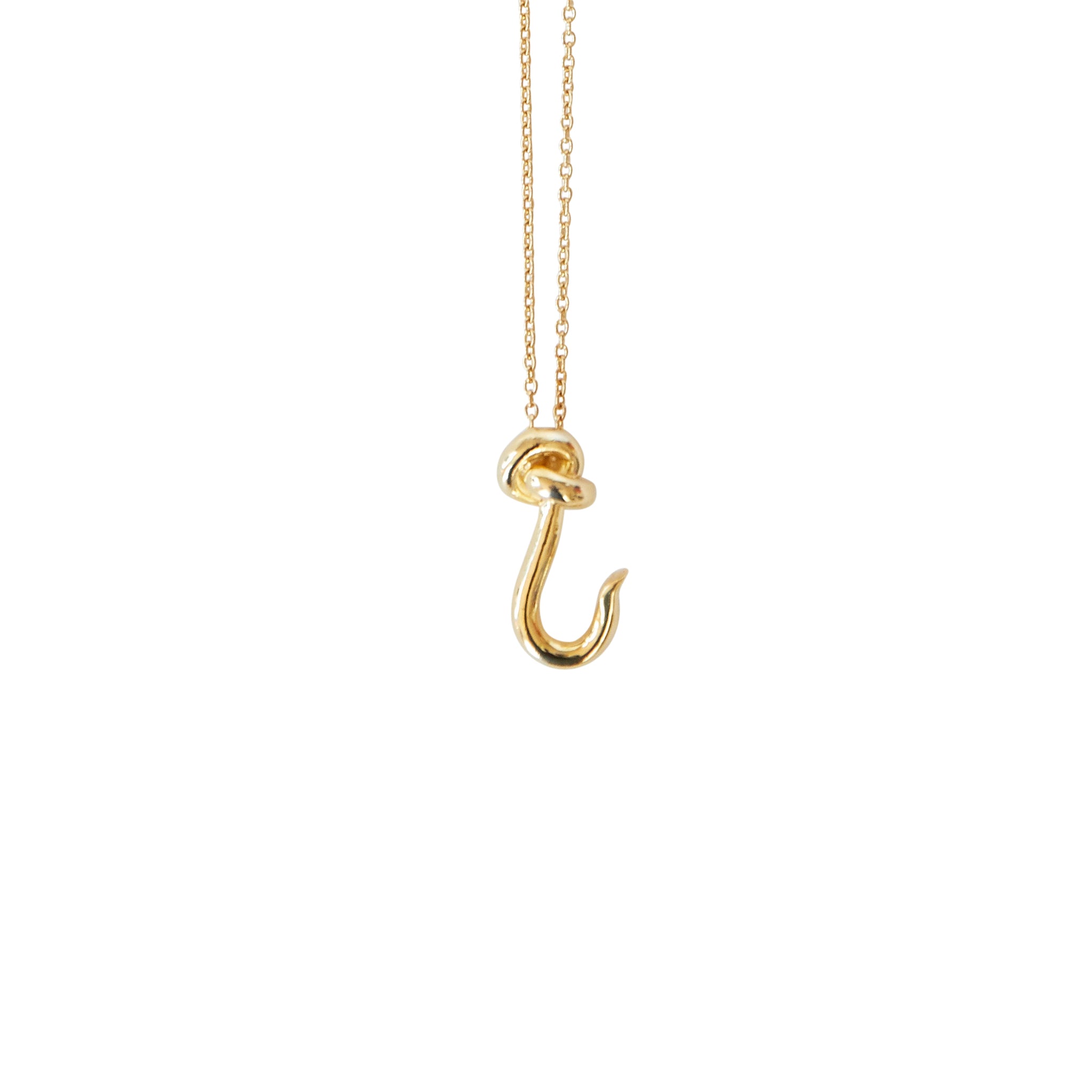 Necklace with Baby Fish Hook Pendant in Gold