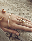 Hook and Knot Bangle in Silver