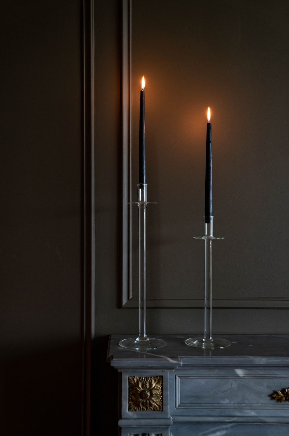 Belgian Glass Candle Sticks
